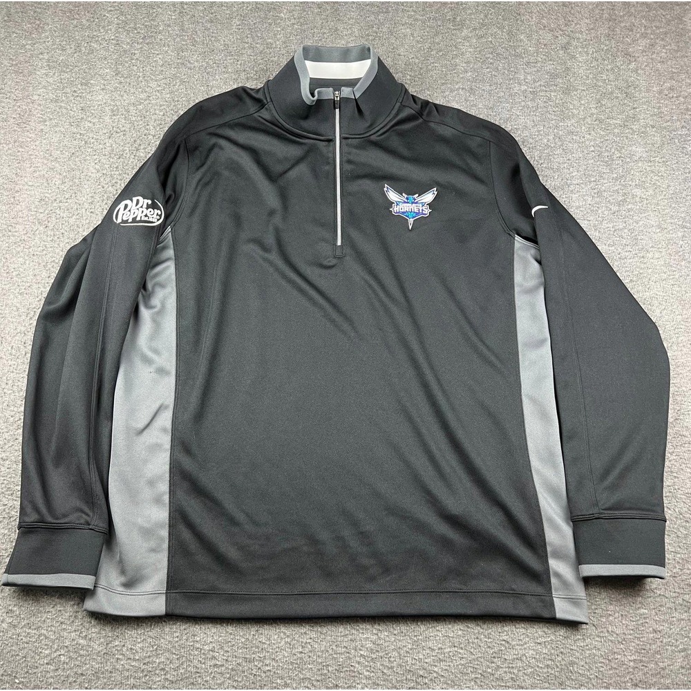 Nike Charlotte Hornets Dr Pepper Quarter Zip Pullover Men's Large Black Grey